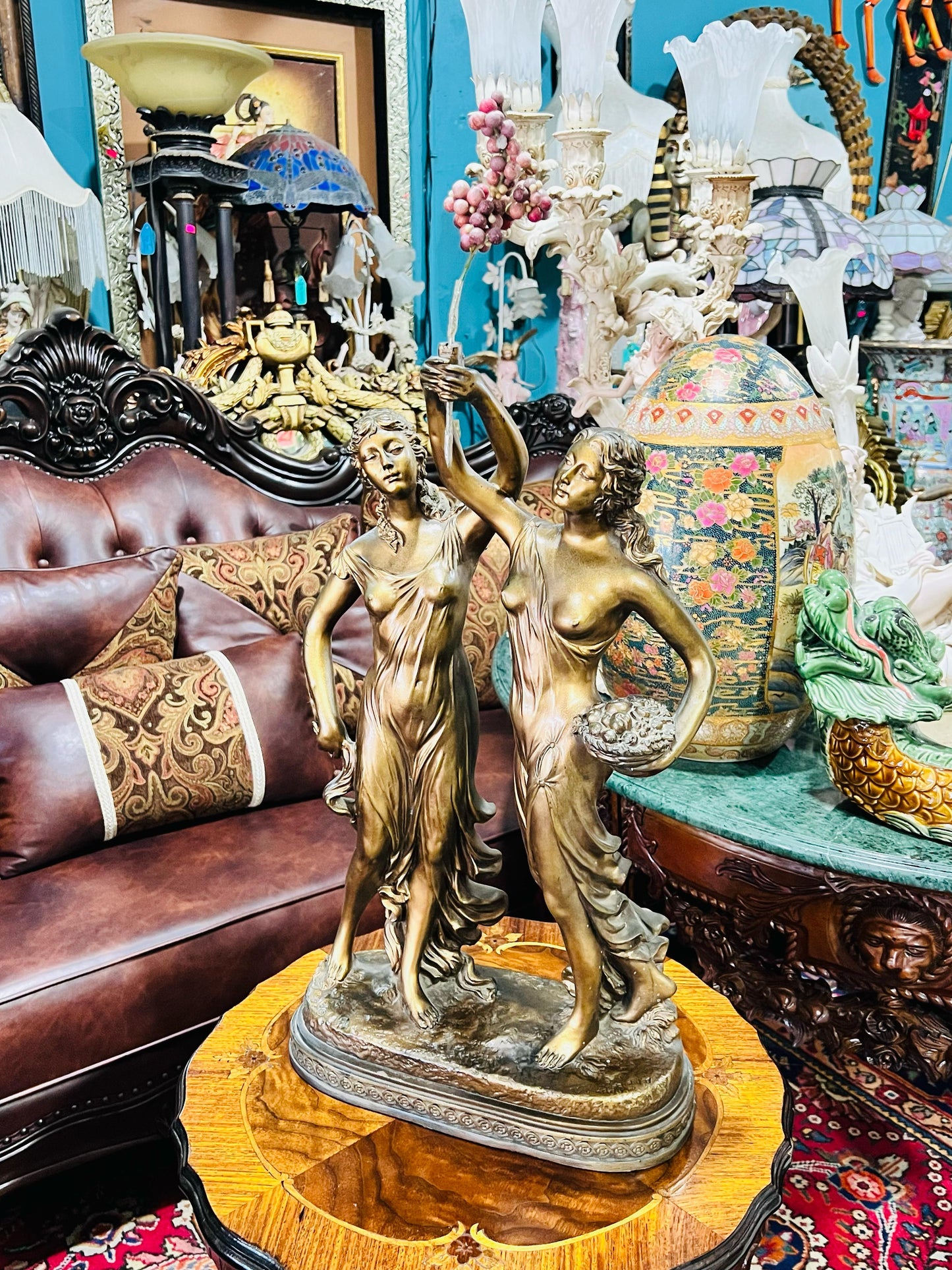 🦅 Bronze Sculpture of an Eagle in Flight with a Globe for Sale 🦅
