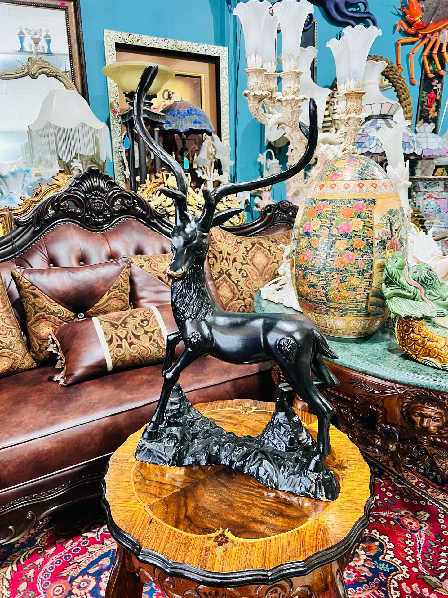 🦌 Escultura de Venado en Bronce Sólido – Majestuoso y Elegante🦌