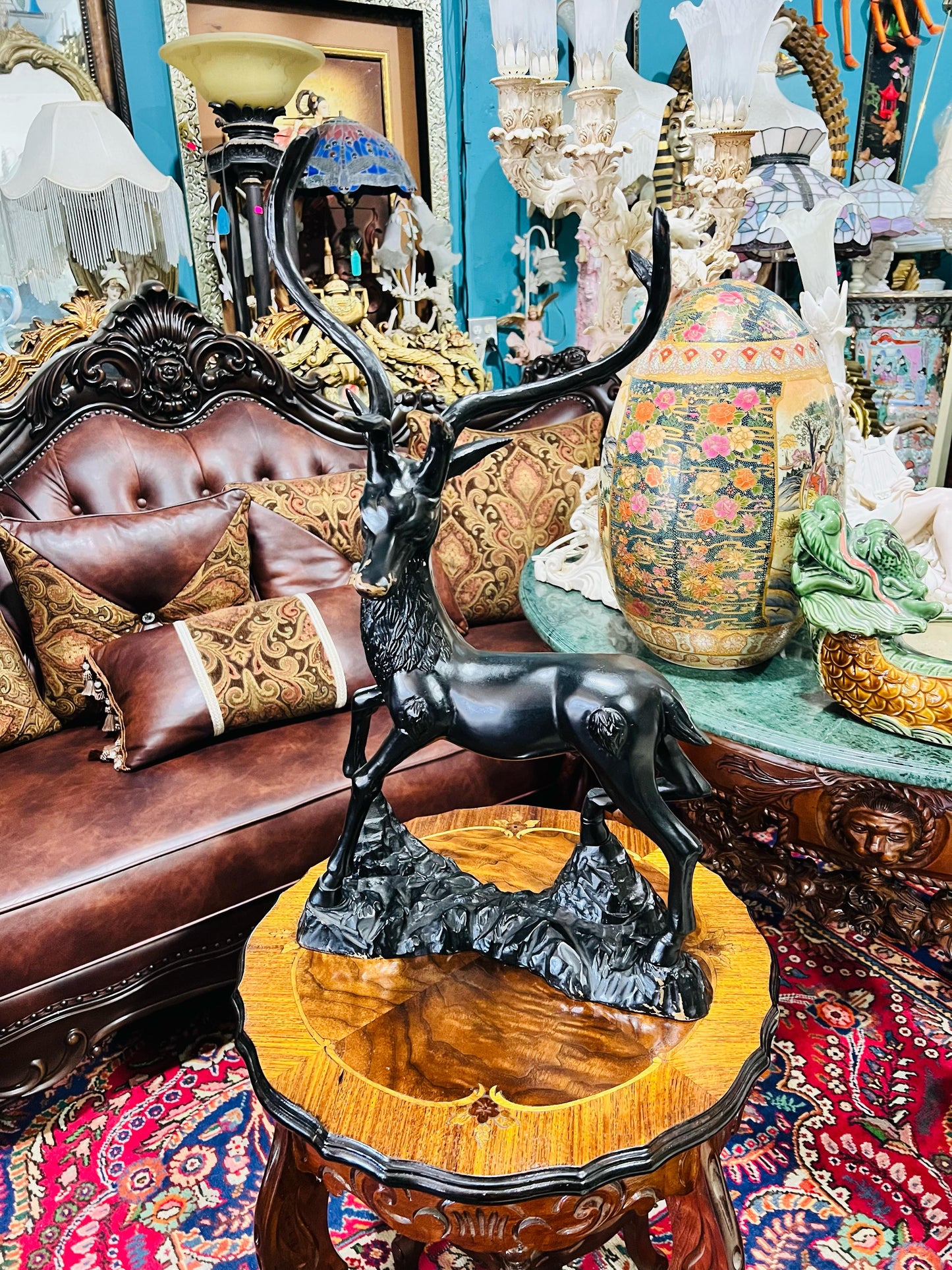 🦌 Escultura de Venado en Bronce Sólido – Majestuoso y Elegante🦌