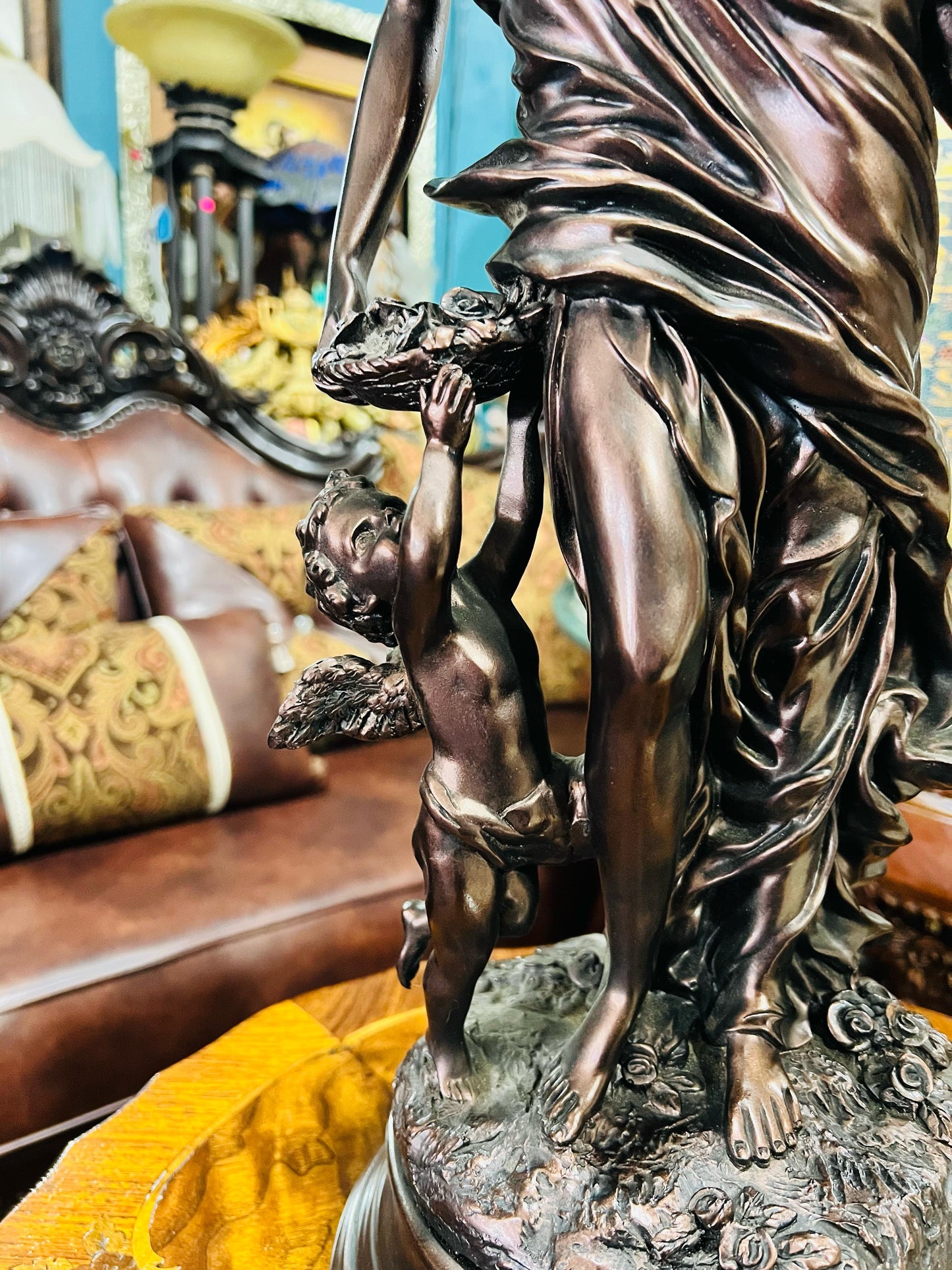 🦅 Bronze Sculpture of an Eagle in Flight with a Globe for Sale 🦅