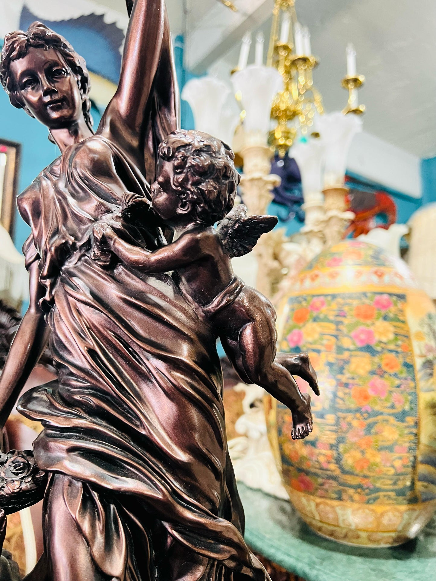 🦅 Bronze Sculpture of an Eagle in Flight with a Globe for Sale 🦅