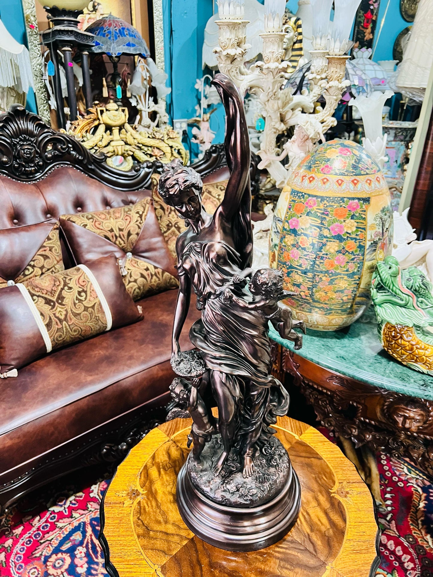 🦅 Bronze Sculpture of an Eagle in Flight with a Globe for Sale 🦅