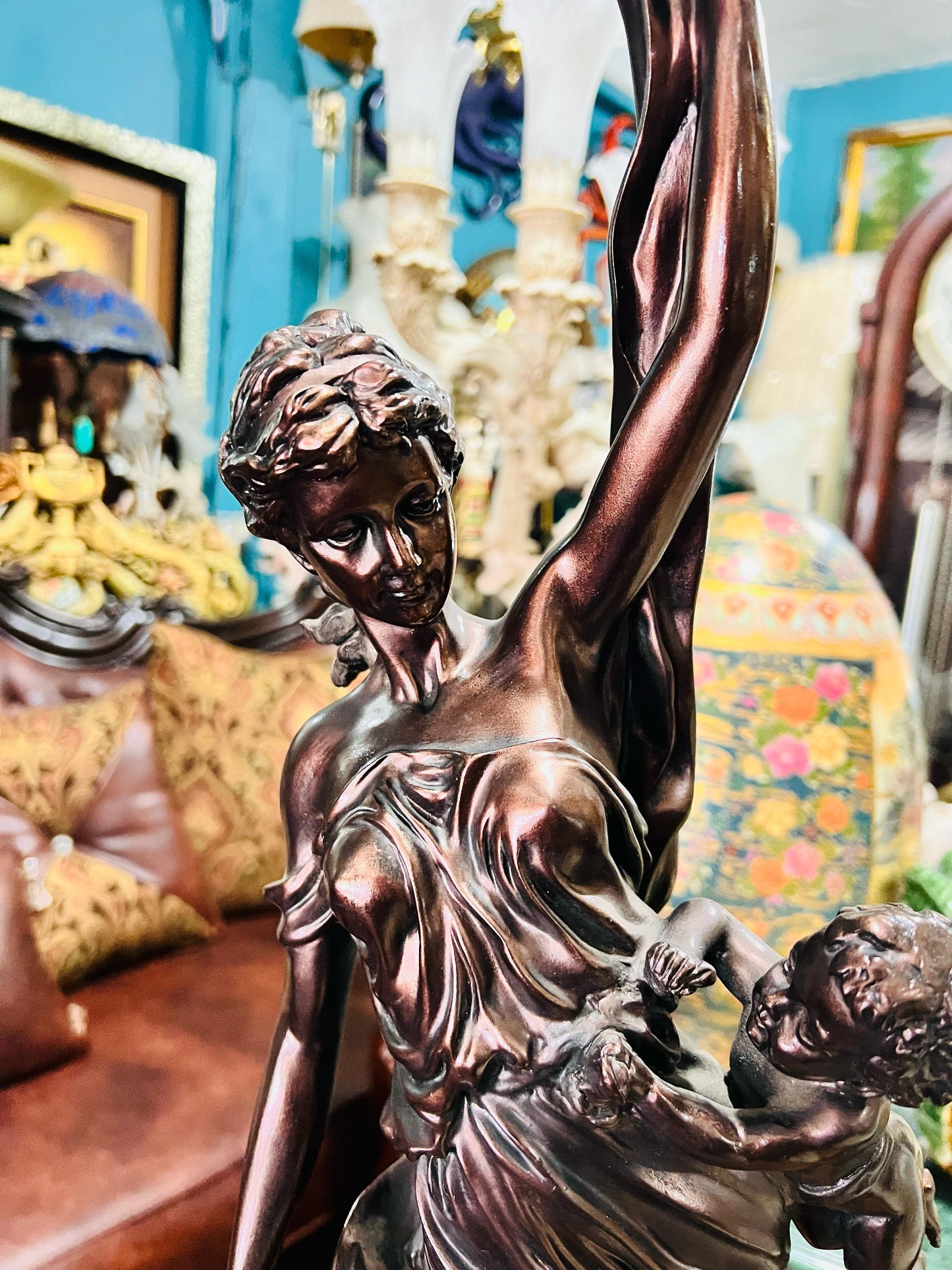 🦅 Bronze Sculpture of an Eagle in Flight with a Globe for Sale 🦅