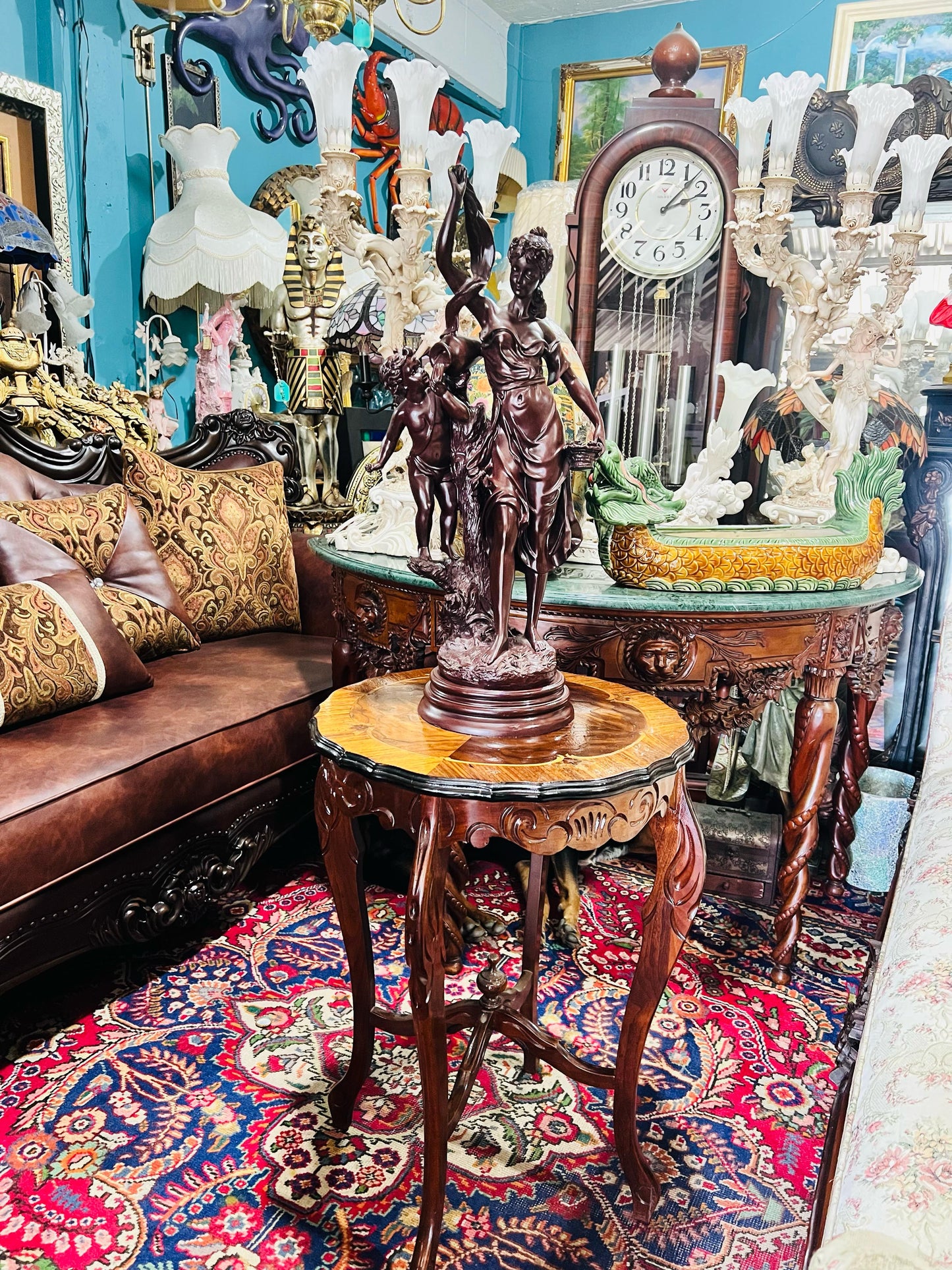 🦅 Bronze Sculpture of an Eagle in Flight with a Globe for Sale 🦅