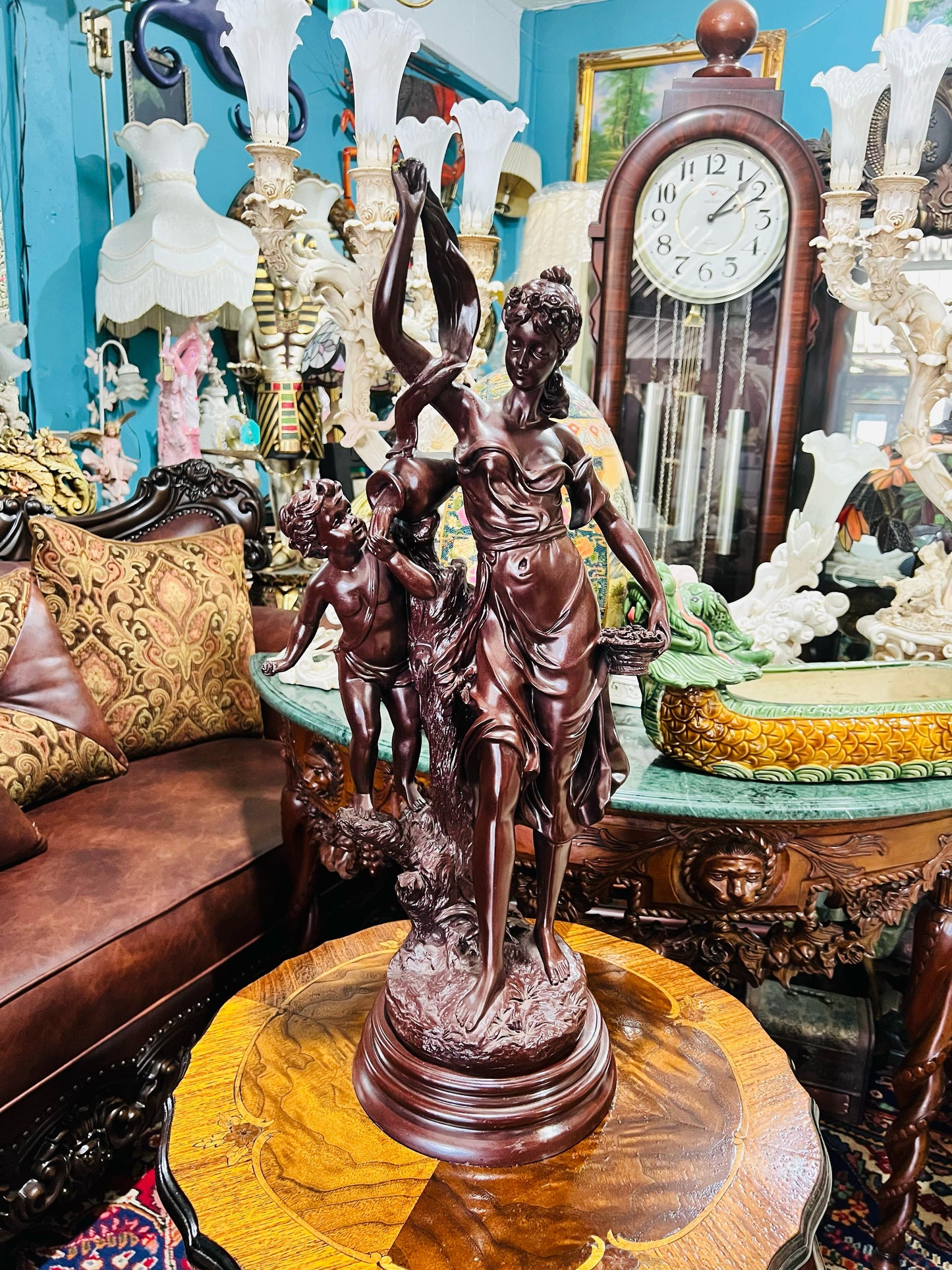 🦅 Bronze Sculpture of an Eagle in Flight with a Globe for Sale 🦅