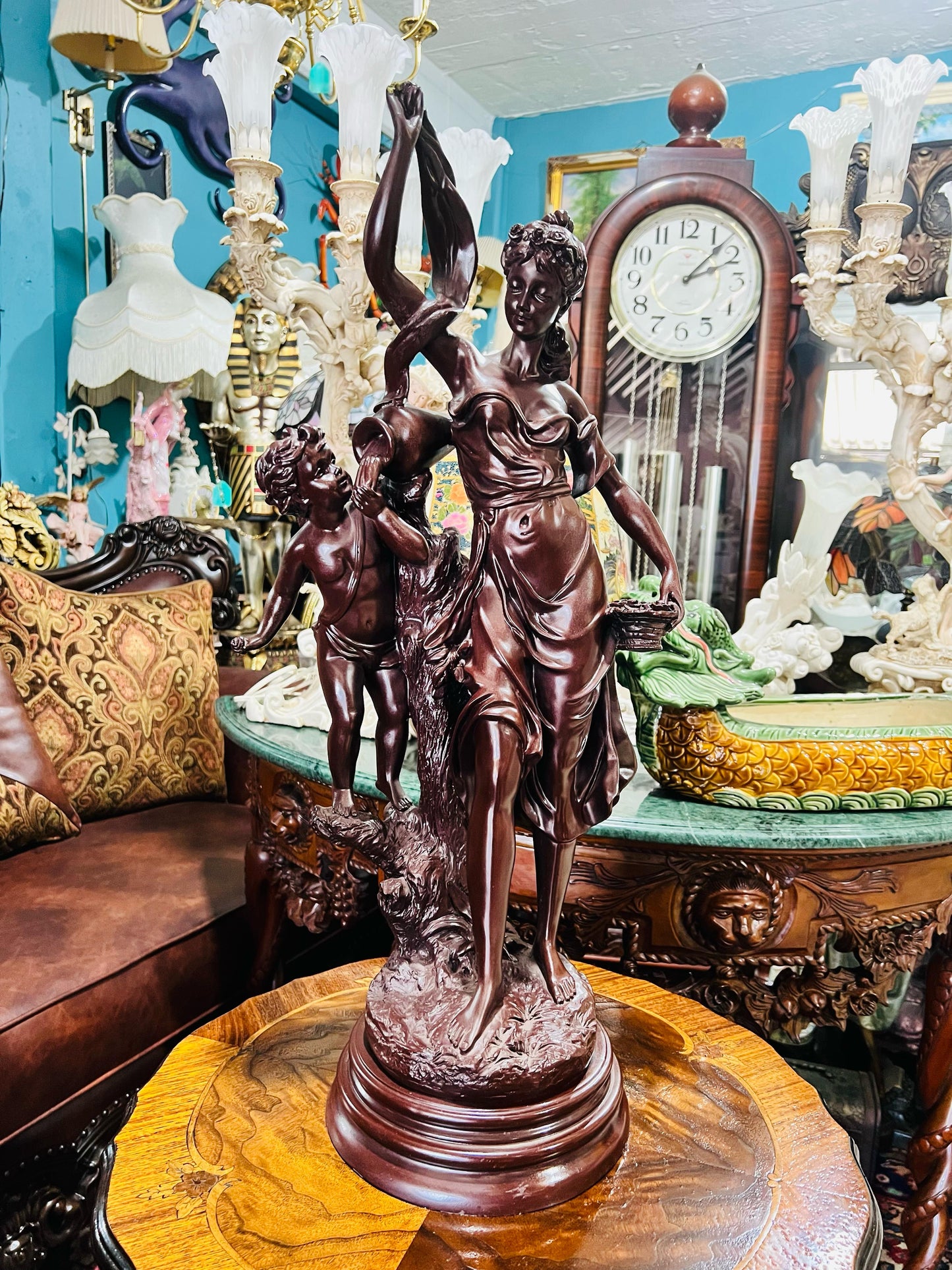 🦅 Bronze Sculpture of an Eagle in Flight with a Globe for Sale 🦅