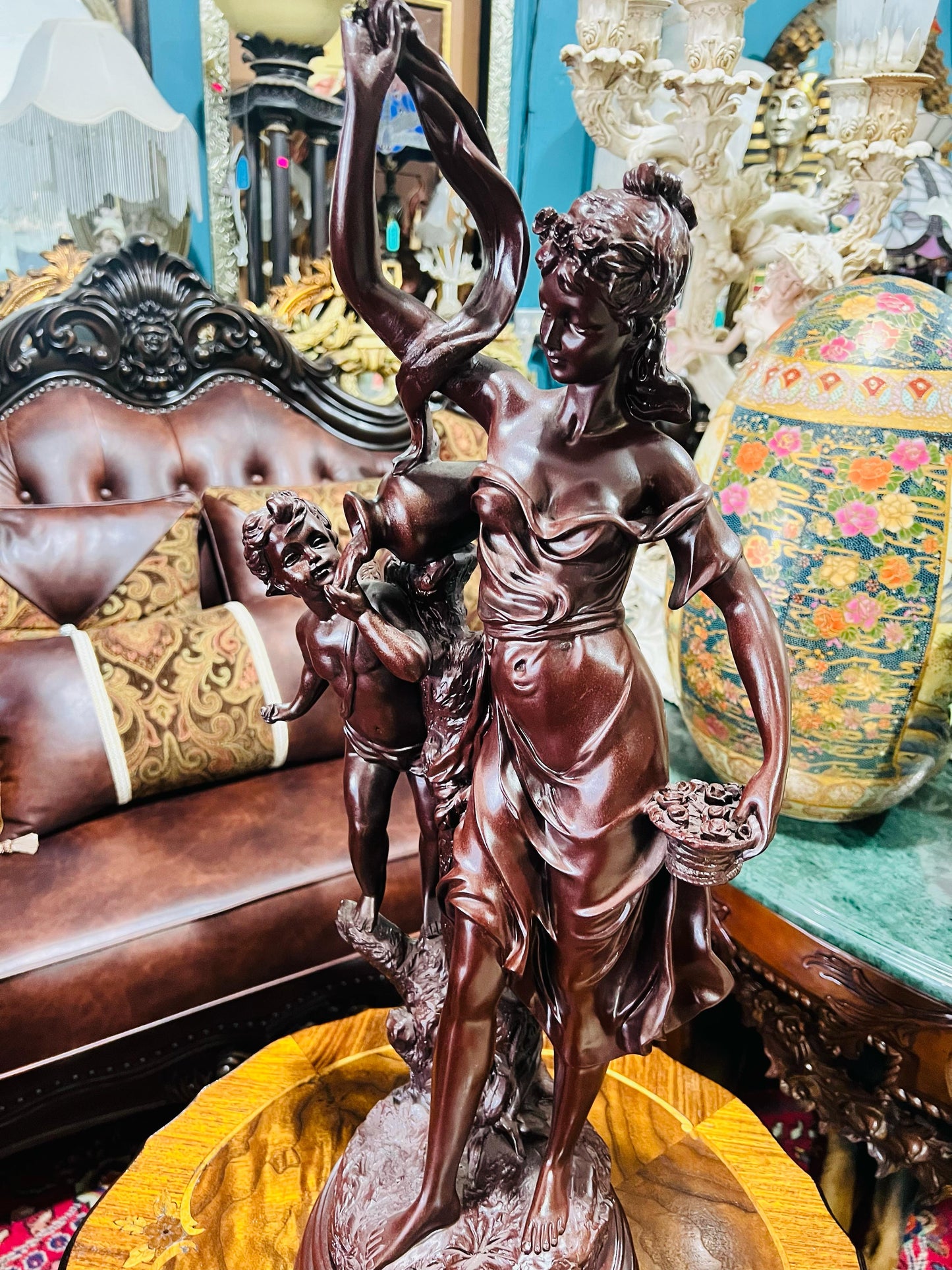 🦅 Bronze Sculpture of an Eagle in Flight with a Globe for Sale 🦅