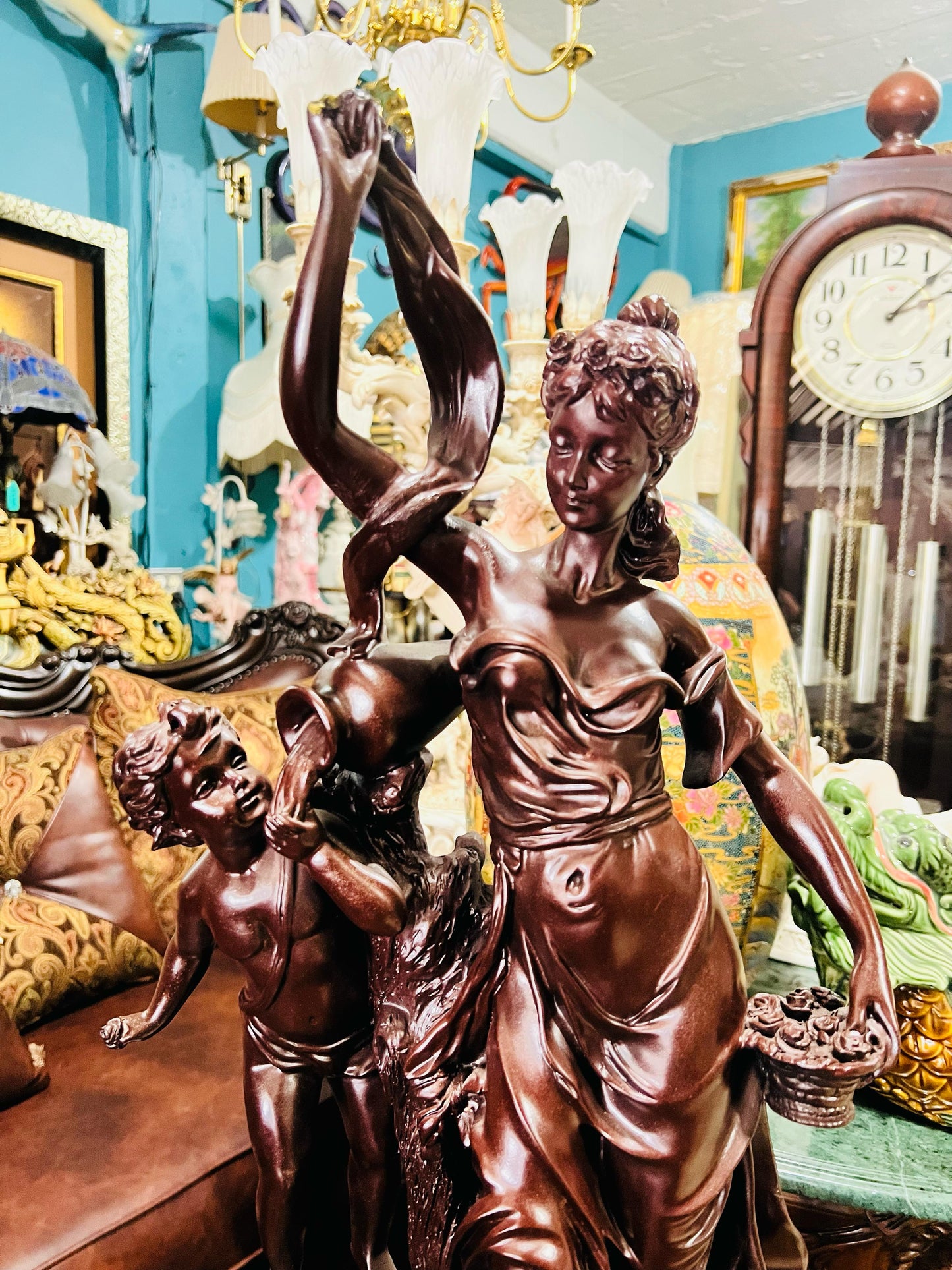 🦅 Bronze Sculpture of an Eagle in Flight with a Globe for Sale 🦅