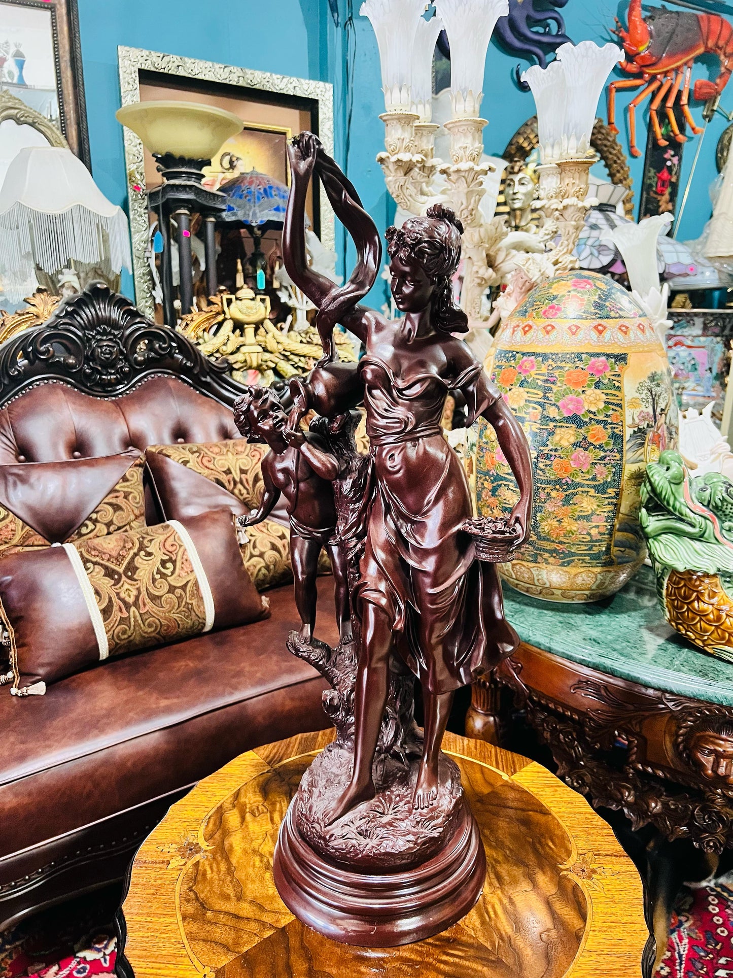 🦅 Bronze Sculpture of an Eagle in Flight with a Globe for Sale 🦅