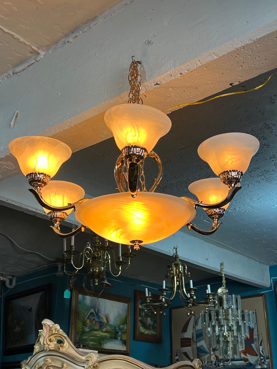 🔱🌟Brilliant: 12-Armed Brass Chandelier 🌟🔱
