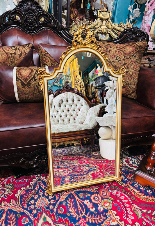 ✨ Espejo Biselado Mid-century Madara Decorada En Hoja De Oro - Elegancia atemporal para tu espacio ✨