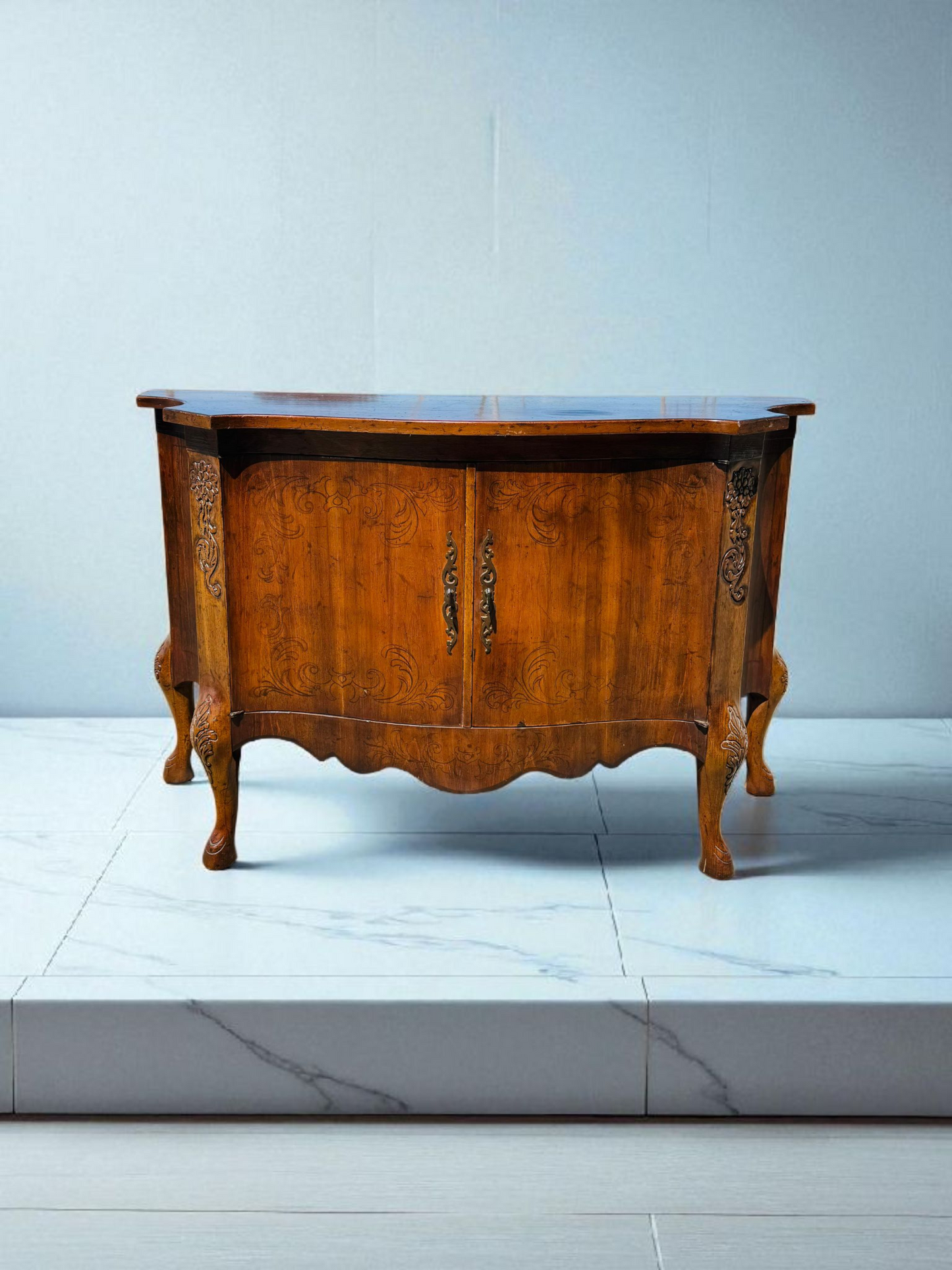 🔱🇮🇹 Comoda Italiana de Madera de Nogal – Arte y Elegancia en Cada Detalle 🇮🇹🔱
