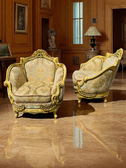 🎩 Conjunto de Recibidor Rococó Italiano – 3 Piezas de Distinción y Arte 🏛️