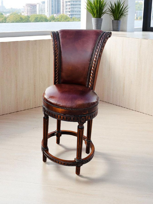 🪑🪑🪑🪑 Juego de 4 Bancos Vintage Giratorios De Madera 🪑🪑🪑🪑