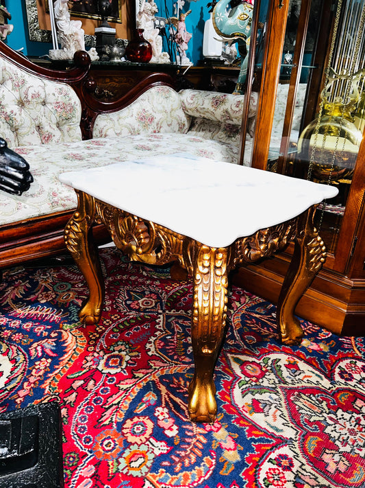 ✨ Par de Mesitas Imperiales con Mármol y Hoja de Oro