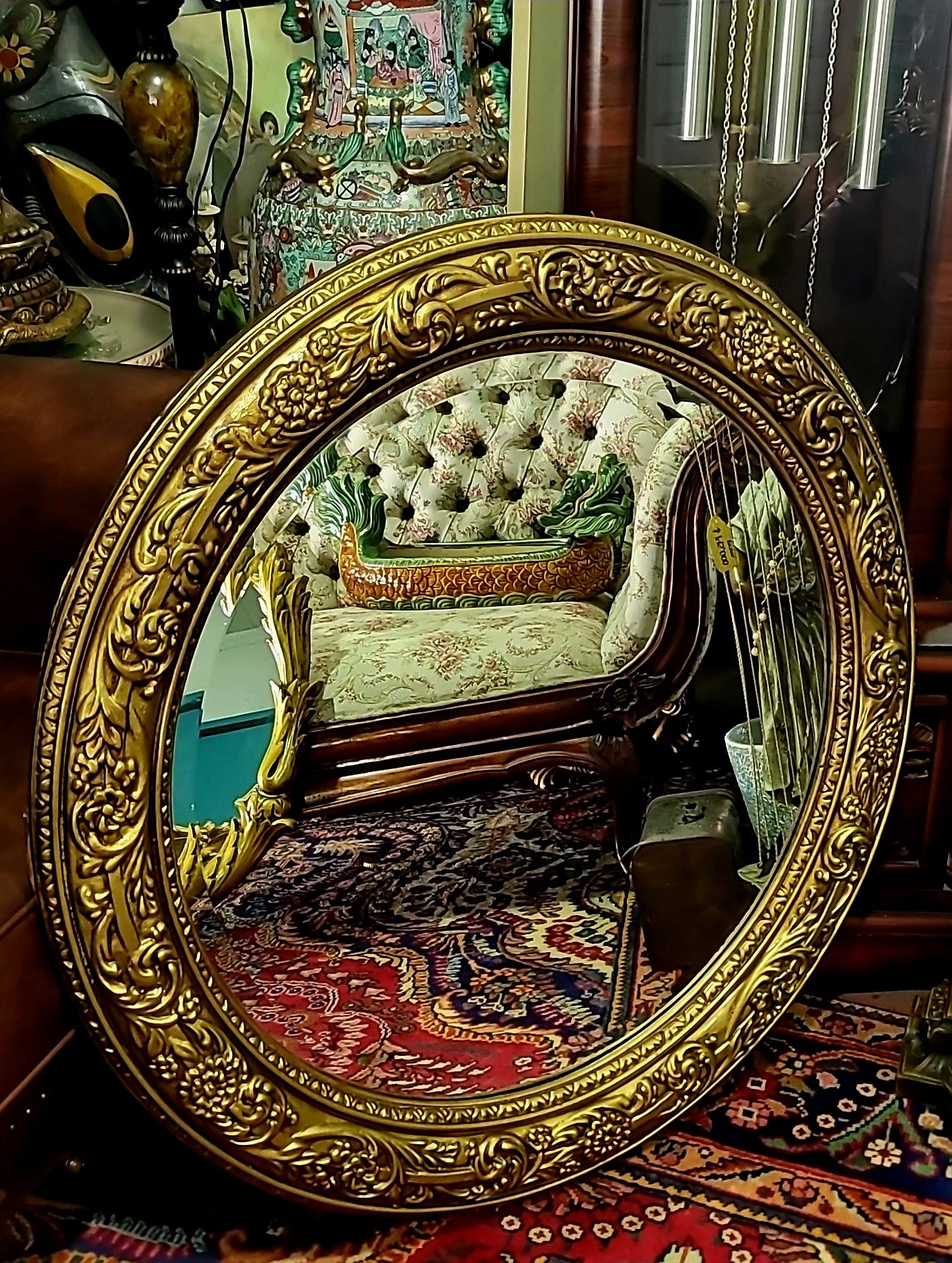 🌟 Round Mirror with Gold Frame🌟