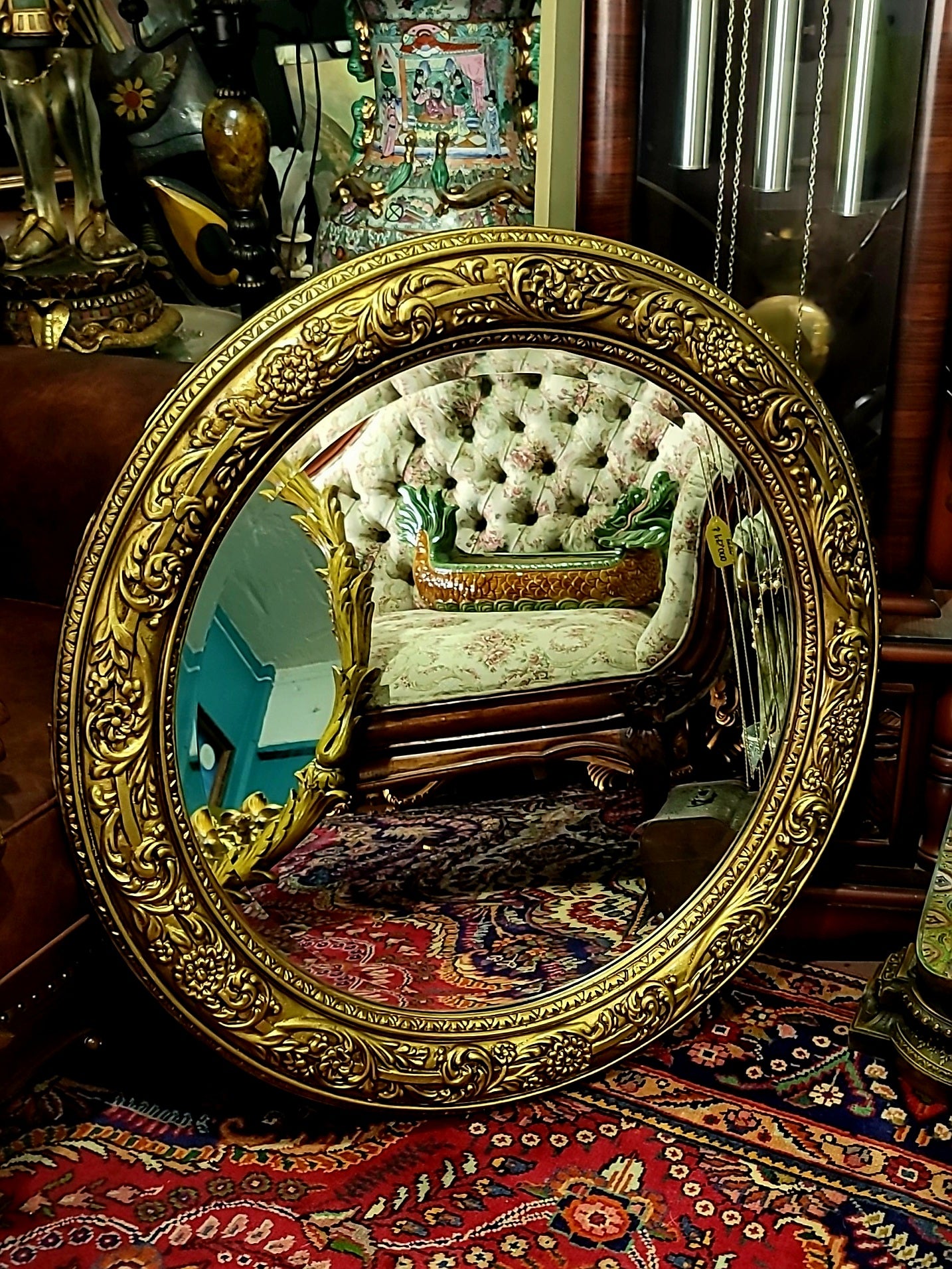 🌟 Round Mirror with Gold Frame🌟