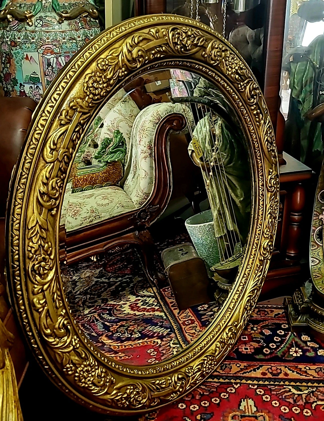 🌟 Round Mirror with Gold Frame🌟