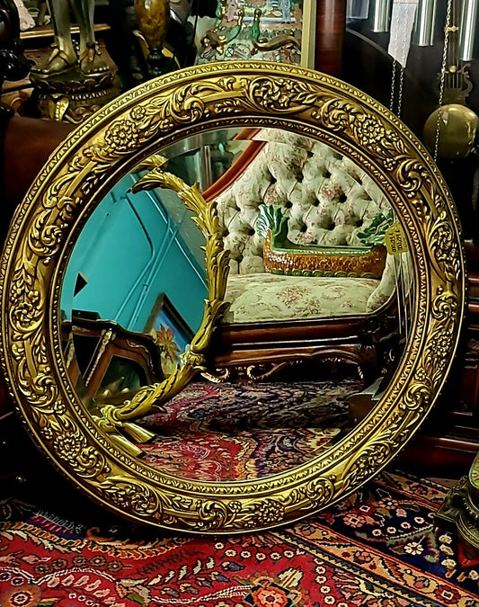 🌟 Round Mirror with Gold Frame🌟