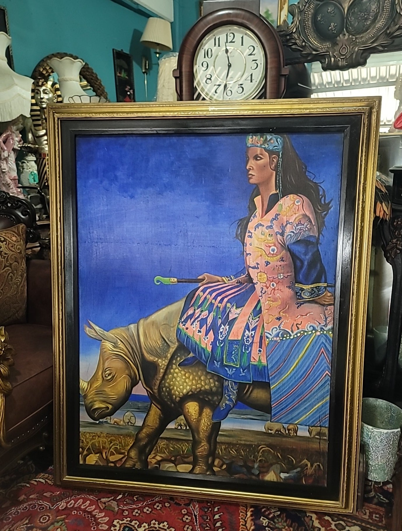 🎨🖼️🎨María Félix: Epic Art on a Rhino Ride - Exclusive Reproduction🎨🖼️🎨