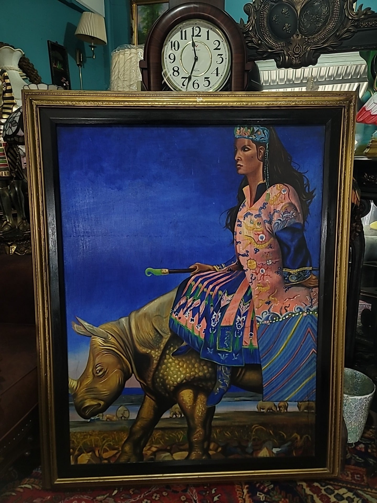 🎨🖼️🎨María Félix: Epic Art on a Rhino Ride - Exclusive Reproduction🎨🖼️🎨