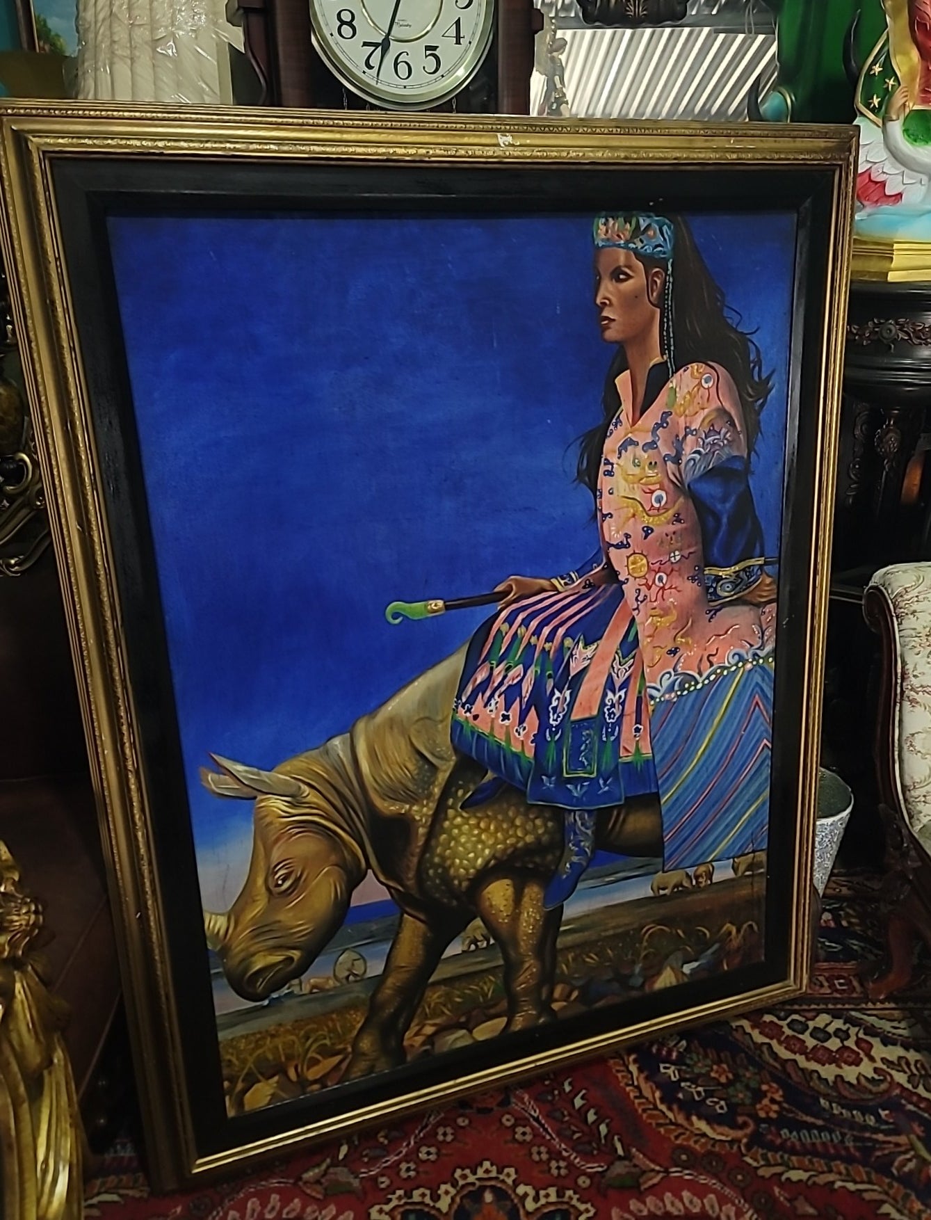 🎨🖼️🎨María Félix: Epic Art on a Rhino Ride - Exclusive Reproduction🎨🖼️🎨