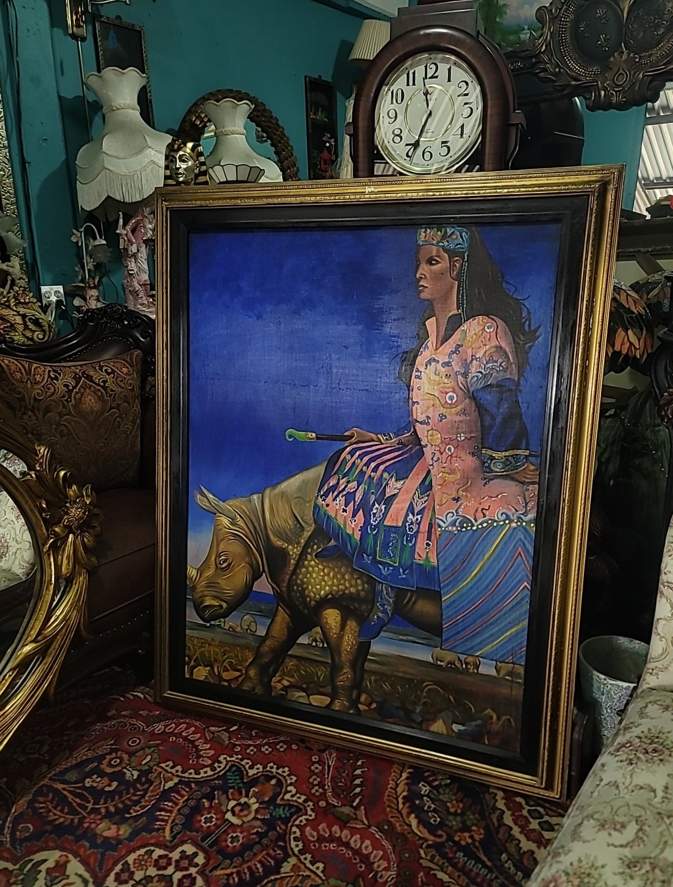🎨🖼️🎨María Félix: Epic Art on a Rhino Ride - Exclusive Reproduction🎨🖼️🎨