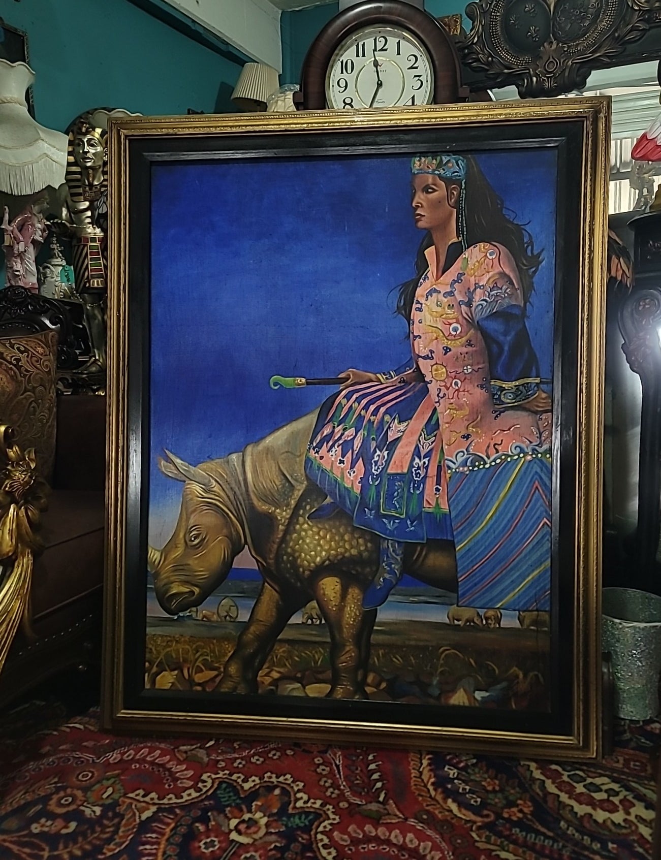 🎨🖼️🎨María Félix: Epic Art on a Rhino Ride - Exclusive Reproduction🎨🖼️🎨