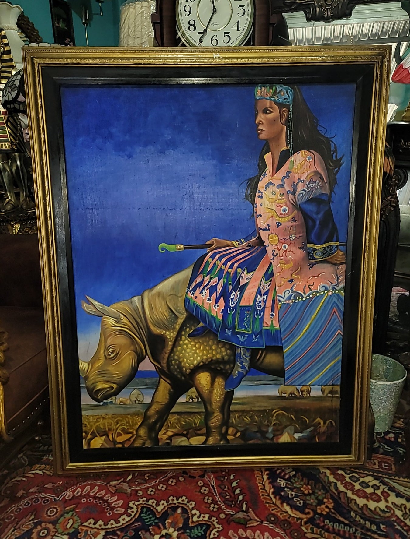 🎨🖼️🎨María Félix: Epic Art on a Rhino Ride - Exclusive Reproduction🎨🖼️🎨