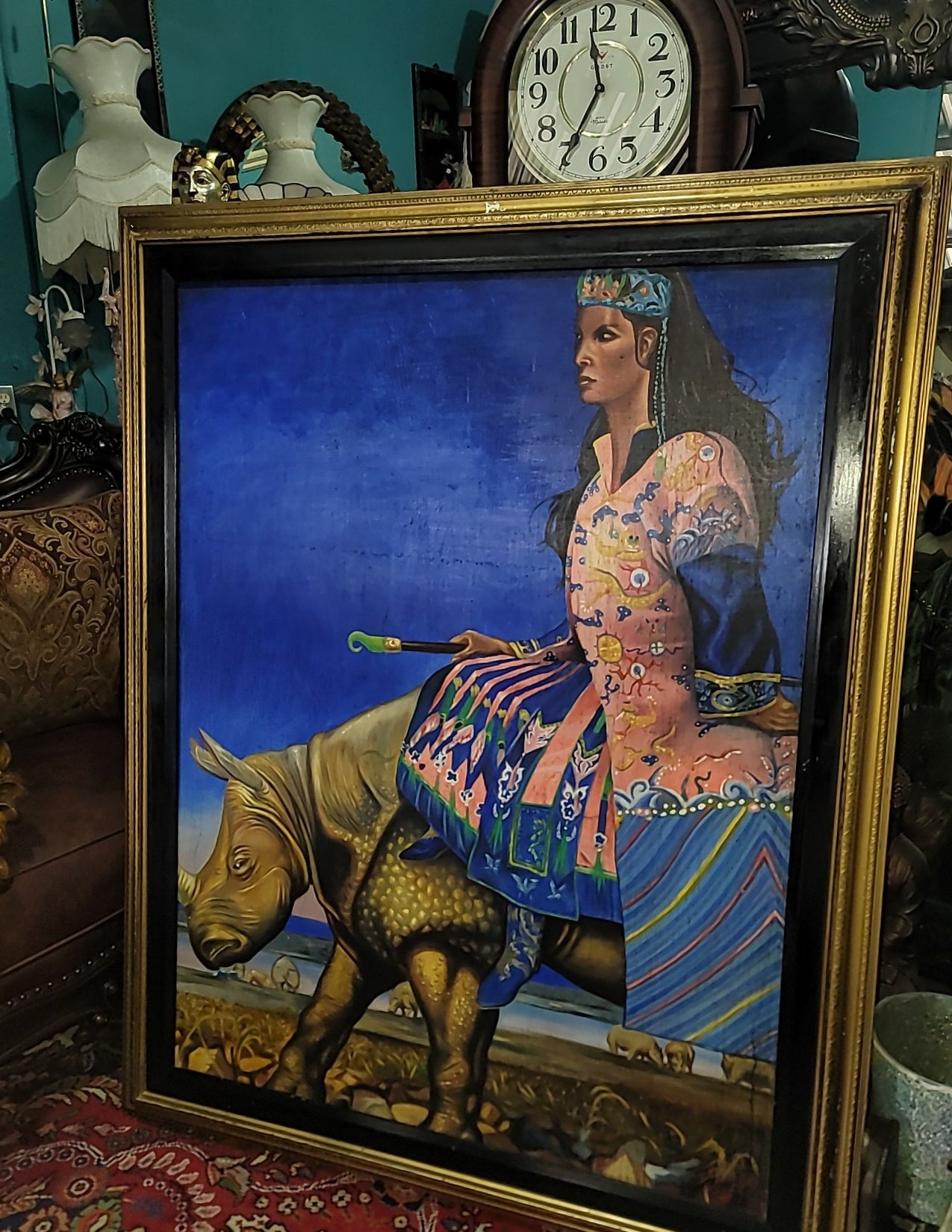 🎨🖼️🎨María Félix: Epic Art on a Rhino Ride - Exclusive Reproduction🎨🖼️🎨