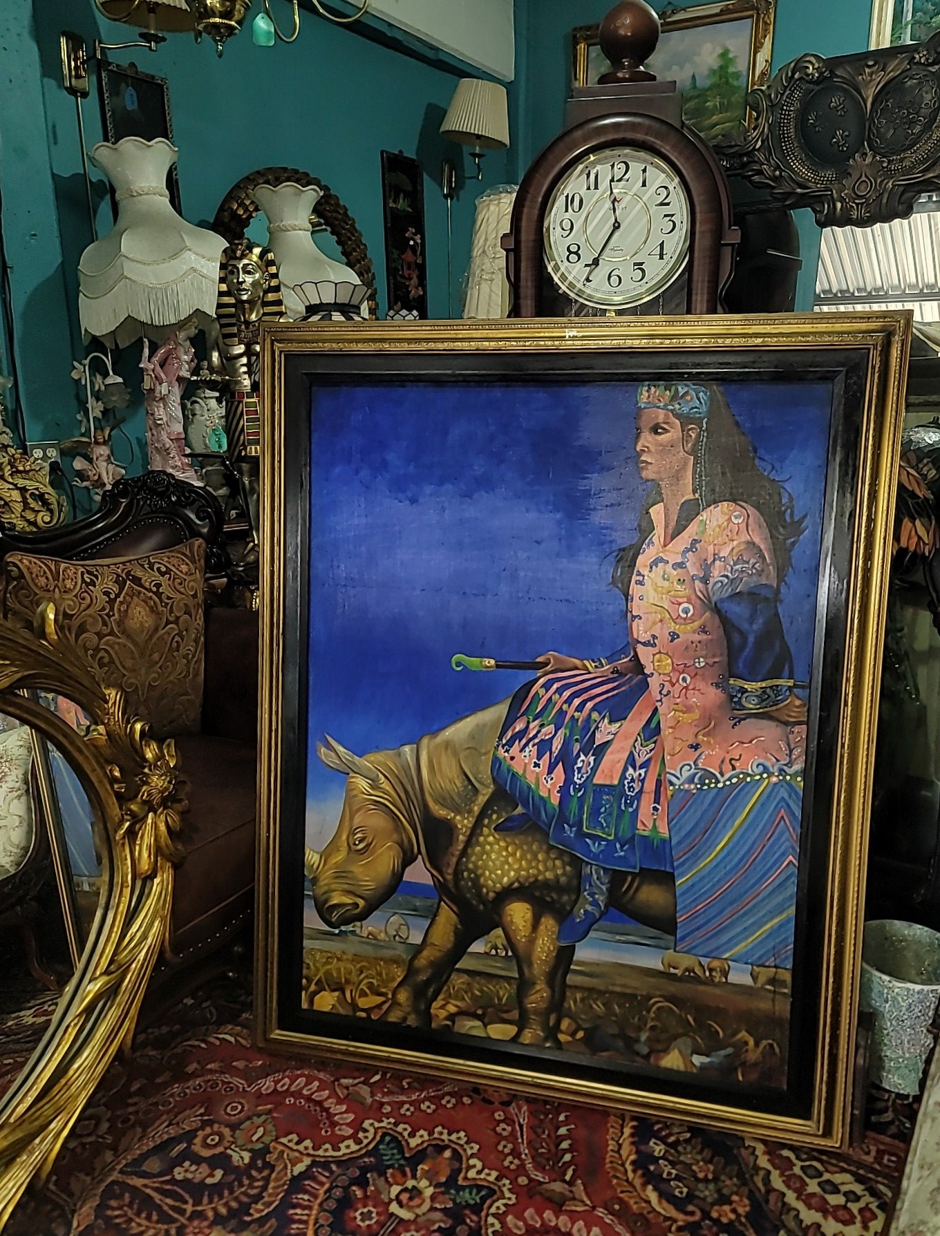🎨🖼️🎨María Félix: Epic Art on a Rhino Ride - Exclusive Reproduction🎨🖼️🎨