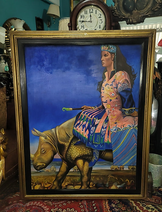 🎨🖼️🎨María Félix: Epic Art on a Rhino Ride - Exclusive Reproduction🎨🖼️🎨
