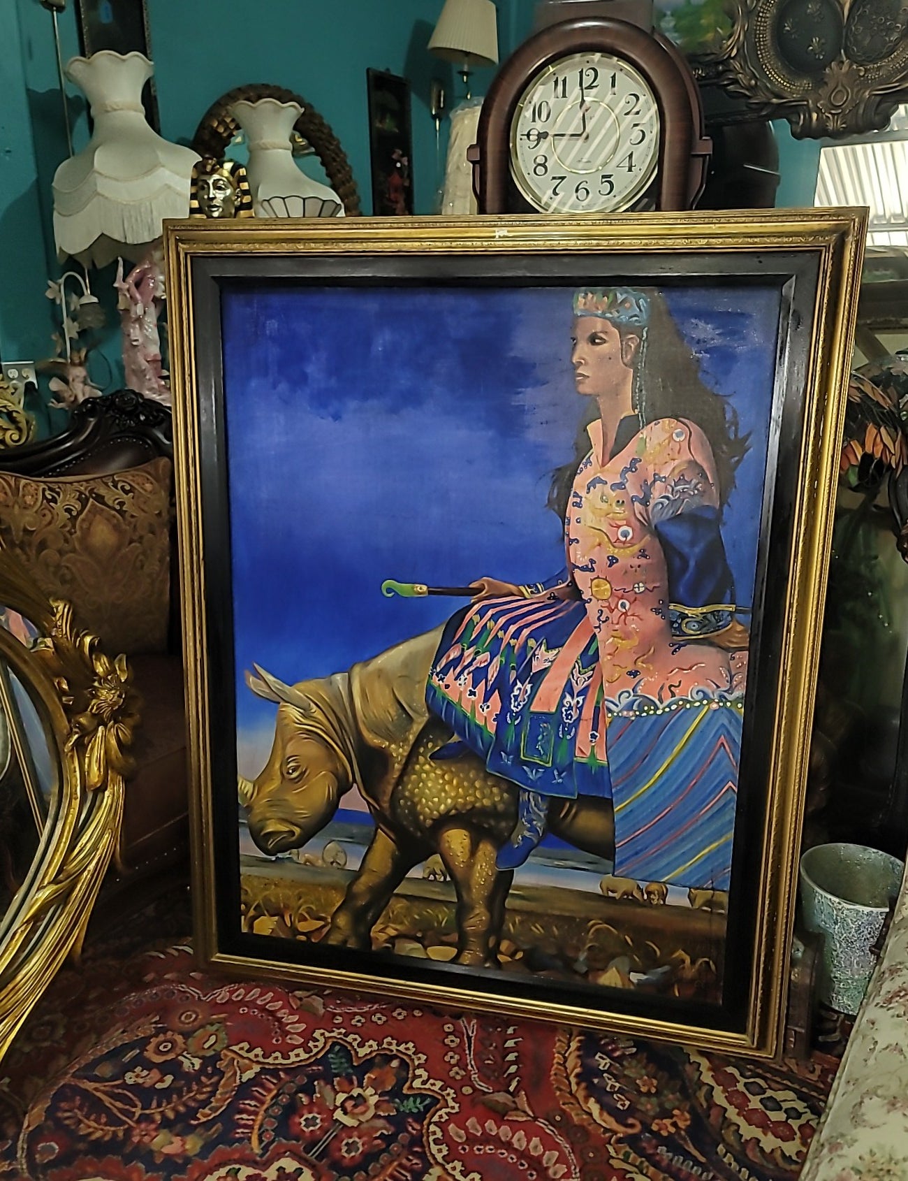 🎨🖼️🎨María Félix: Epic Art on a Rhino Ride - Exclusive Reproduction🎨🖼️🎨