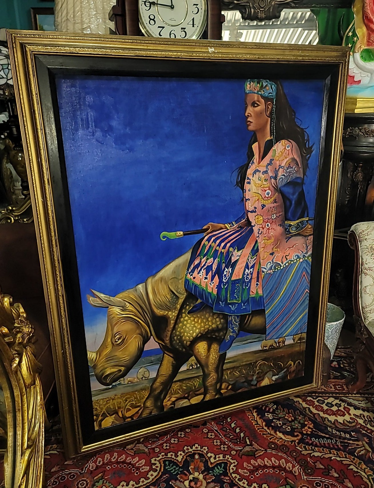 🎨🖼️🎨María Félix: Epic Art on a Rhino Ride - Exclusive Reproduction🎨🖼️🎨