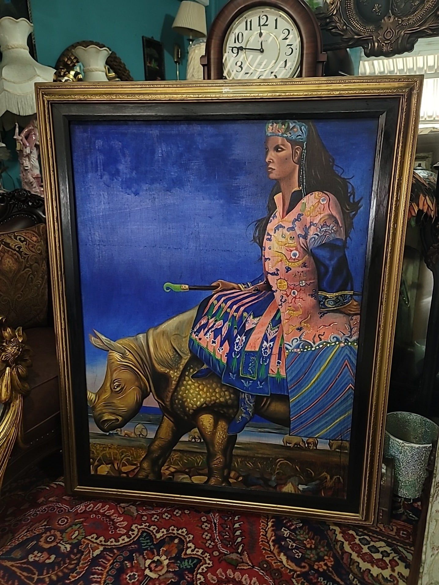 🎨🖼️🎨María Félix: Epic Art on a Rhino Ride - Exclusive Reproduction🎨🖼️🎨