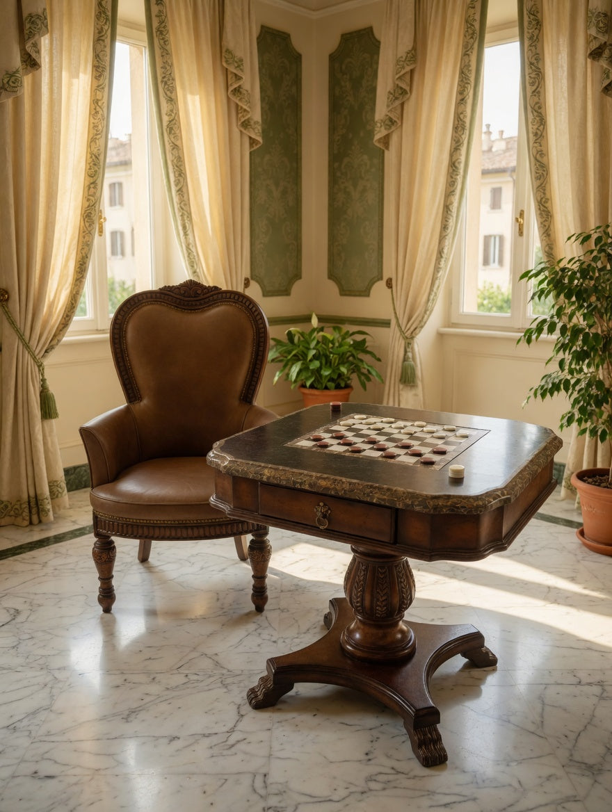 Lexington Chess Table with Chairs + Butler Table – Classic Elegance✨🏛️