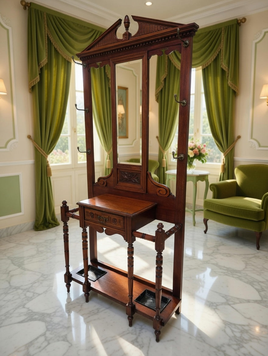 🪞🏛️ Perchero de Madera con Espejo