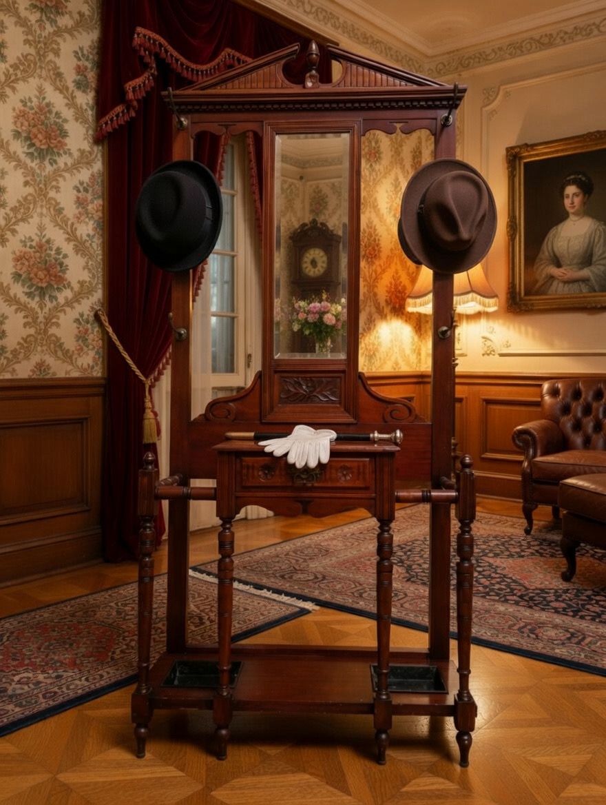 🪞🏛️ Perchero de Madera con Espejo