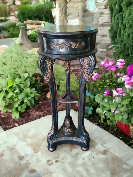 Wooden Pedestal with Integrated Drawer
