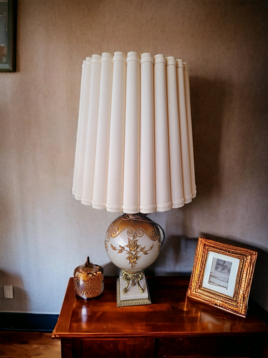 🌸 Par de lámparas imperiales con base esférica dorada 🌸