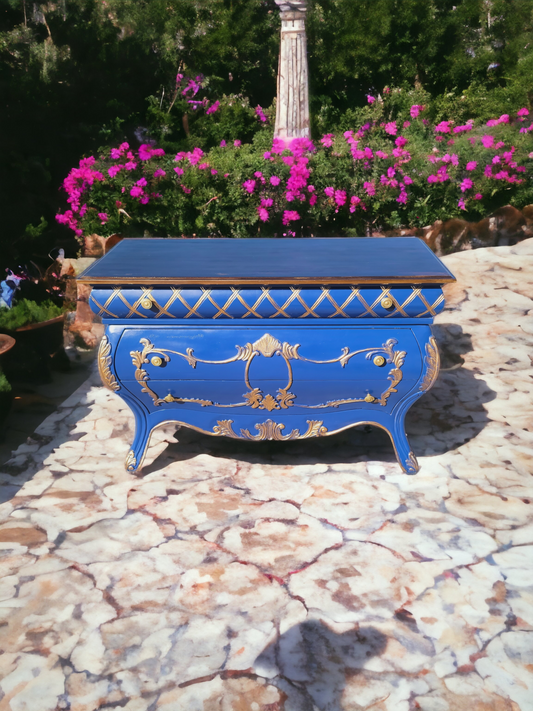 💫🇮🇹 Italian Provincial Bombe in Ultramarine Blue and Gold Tones 🇮🇹💫