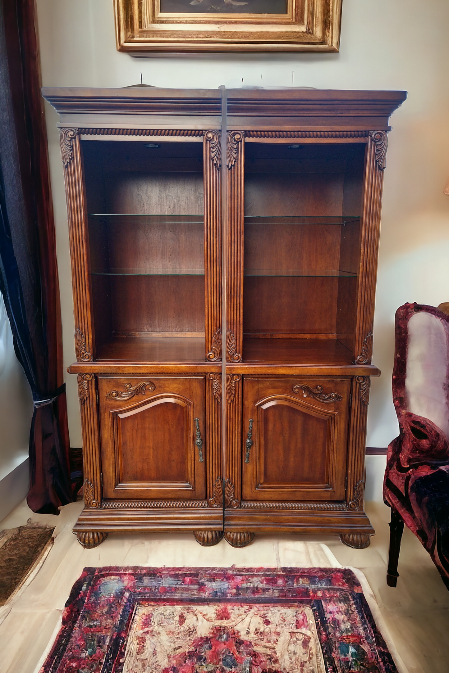 ✨📚 Elegant 2-Piece Colonial Bookcase at Rosarito Antiques 📚✨