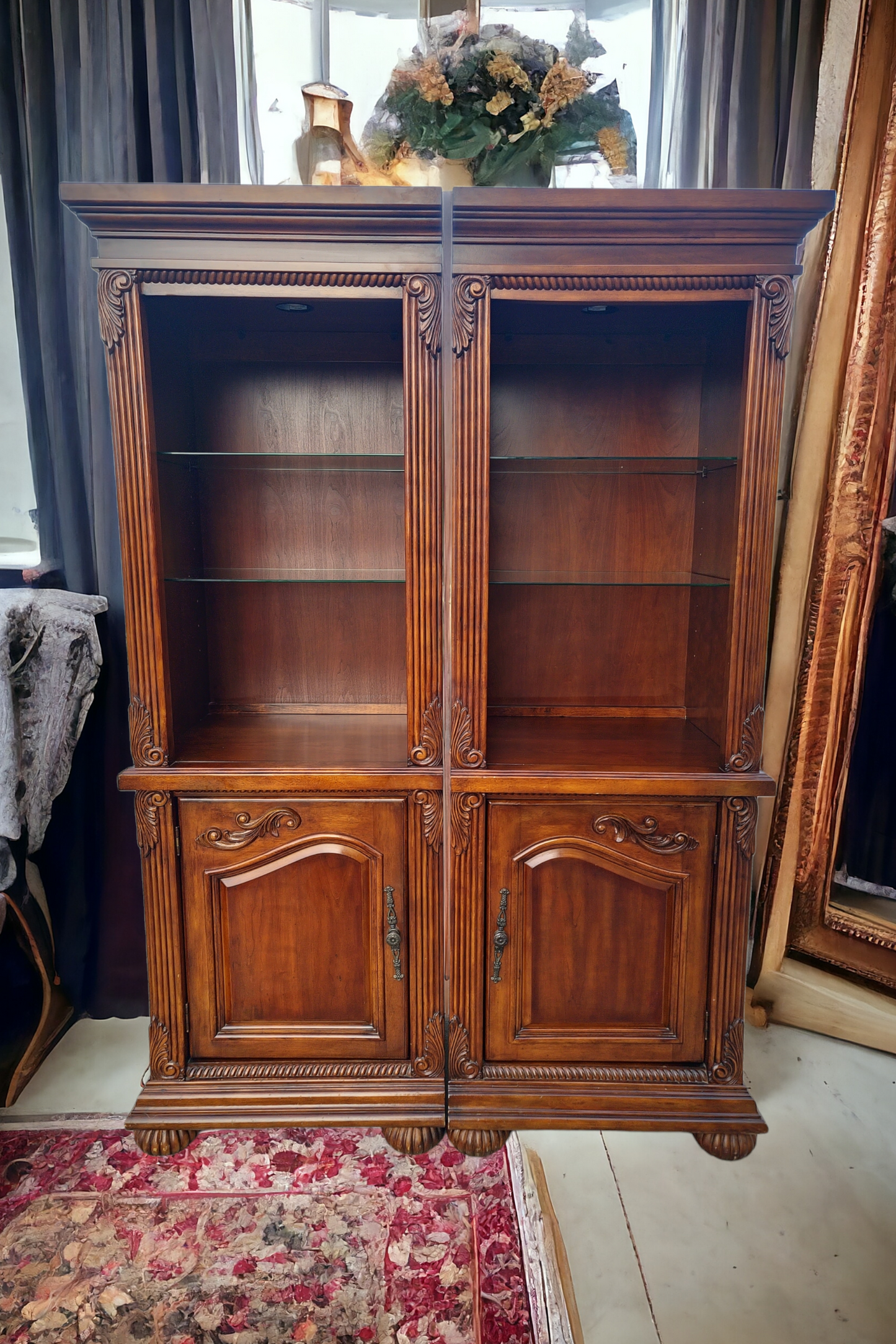 ✨📚 Elegant 2-Piece Colonial Bookcase at Rosarito Antiques 📚✨