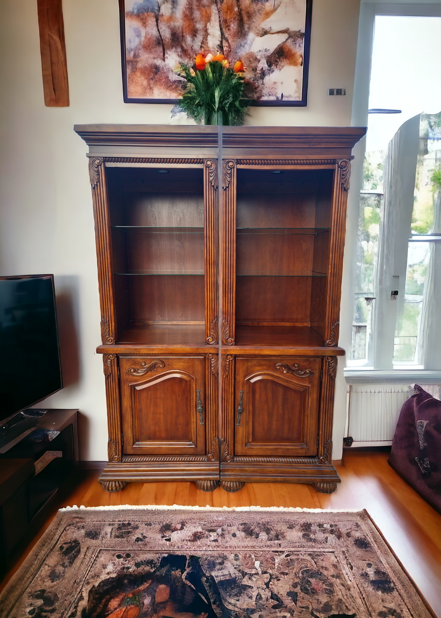 ✨📚 Elegant 2-Piece Colonial Bookcase at Rosarito Antiques 📚✨
