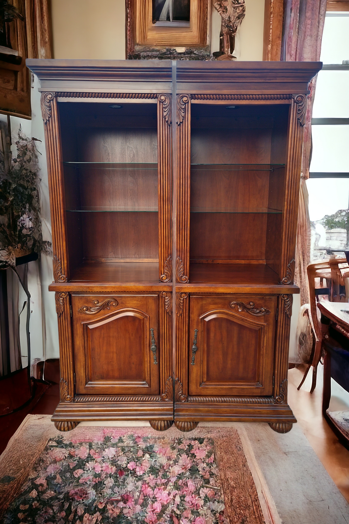 ✨📚 Elegant 2-Piece Colonial Bookcase at Rosarito Antiques 📚✨