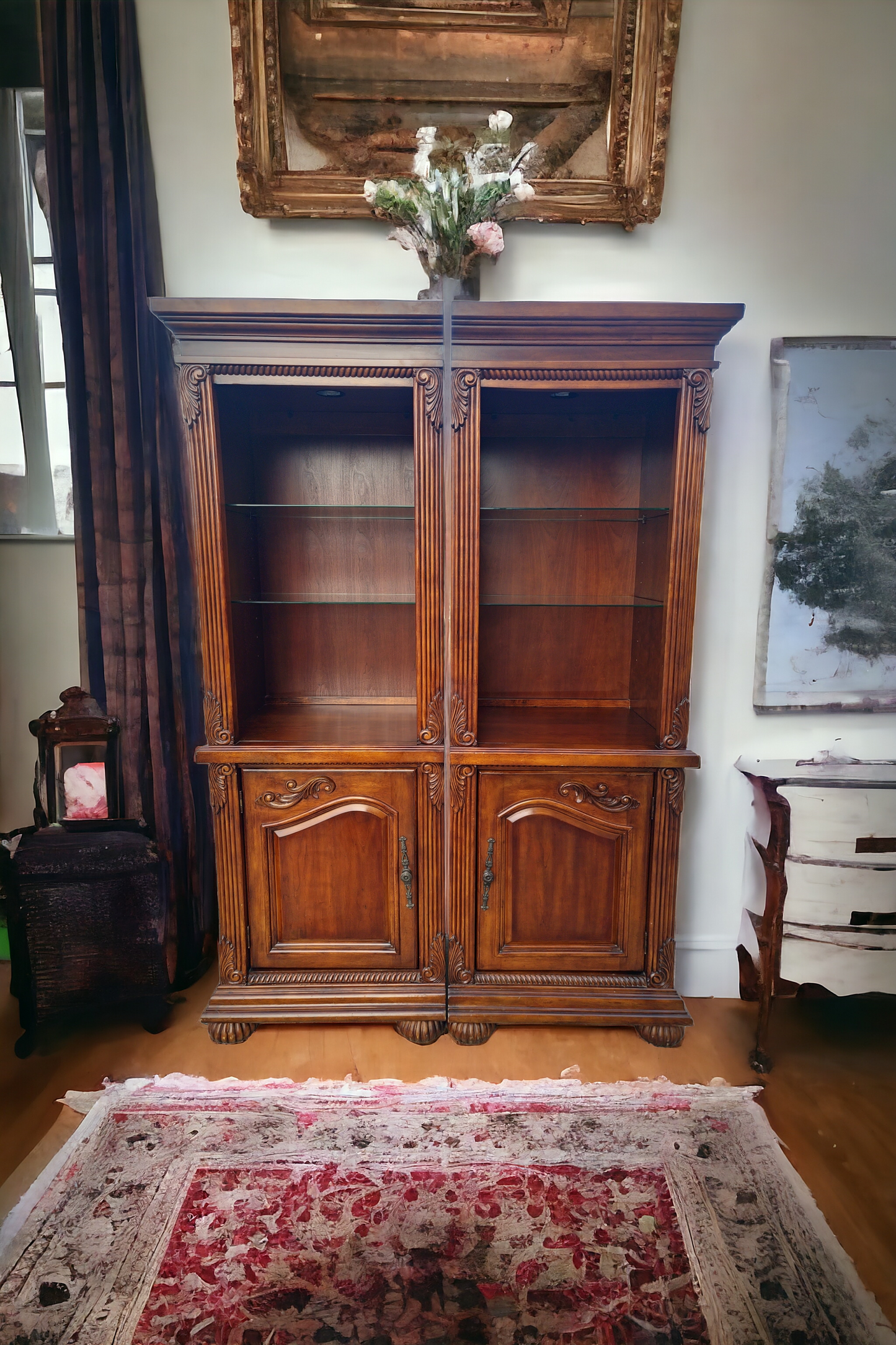 ✨📚 Elegant 2-Piece Colonial Bookcase at Rosarito Antiques 📚✨
