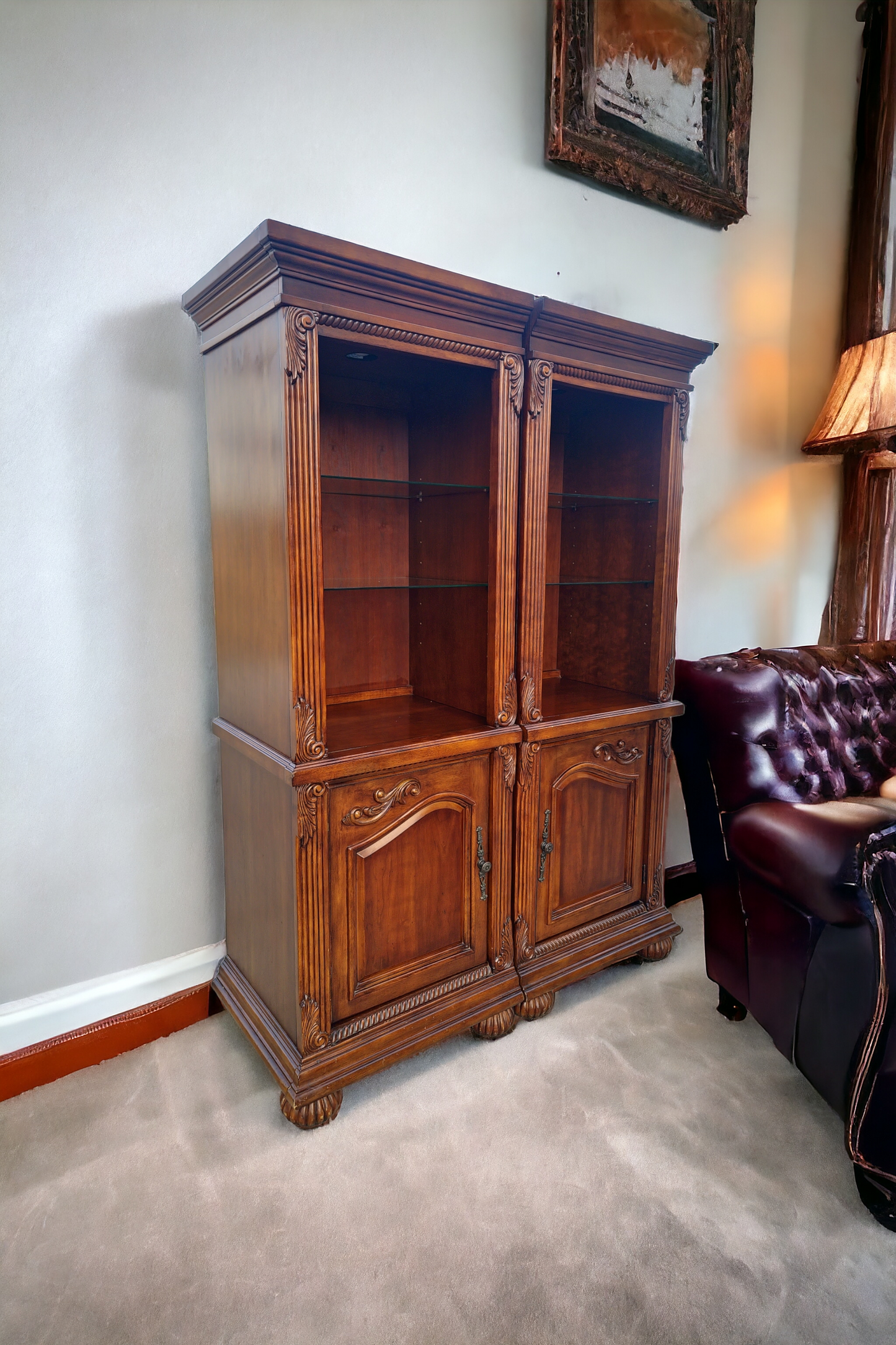 ✨📚 Elegant 2-Piece Colonial Bookcase at Rosarito Antiques 📚✨