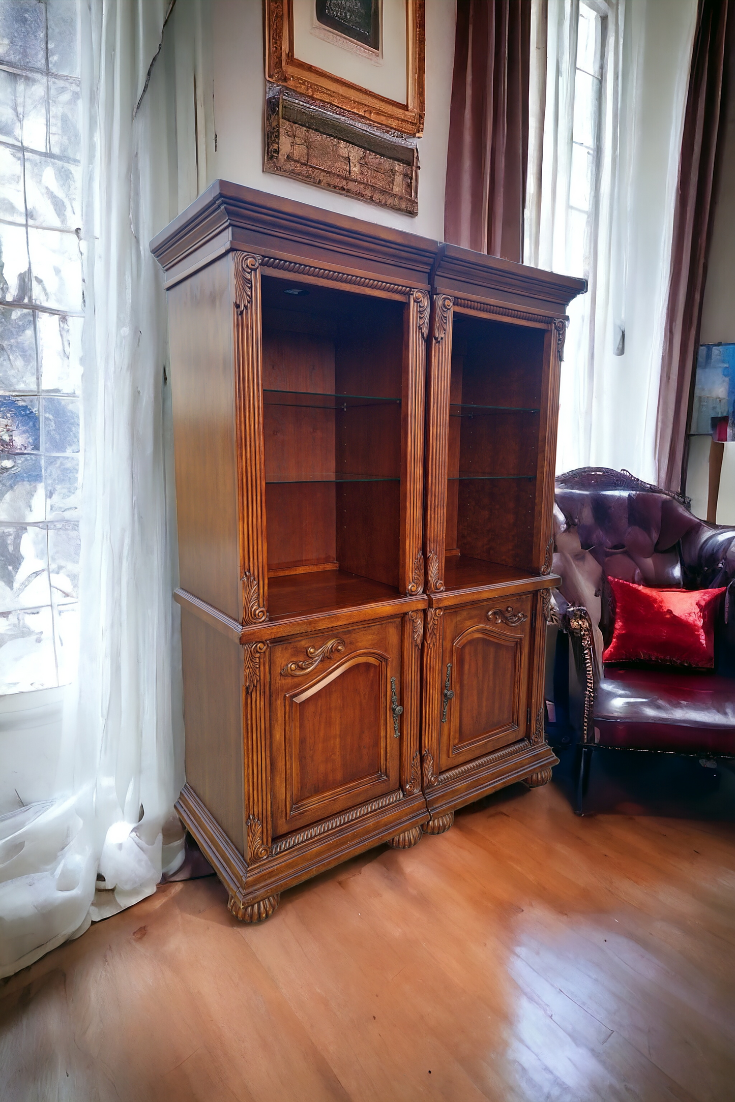 ✨📚 Elegant 2-Piece Colonial Bookcase at Rosarito Antiques 📚✨