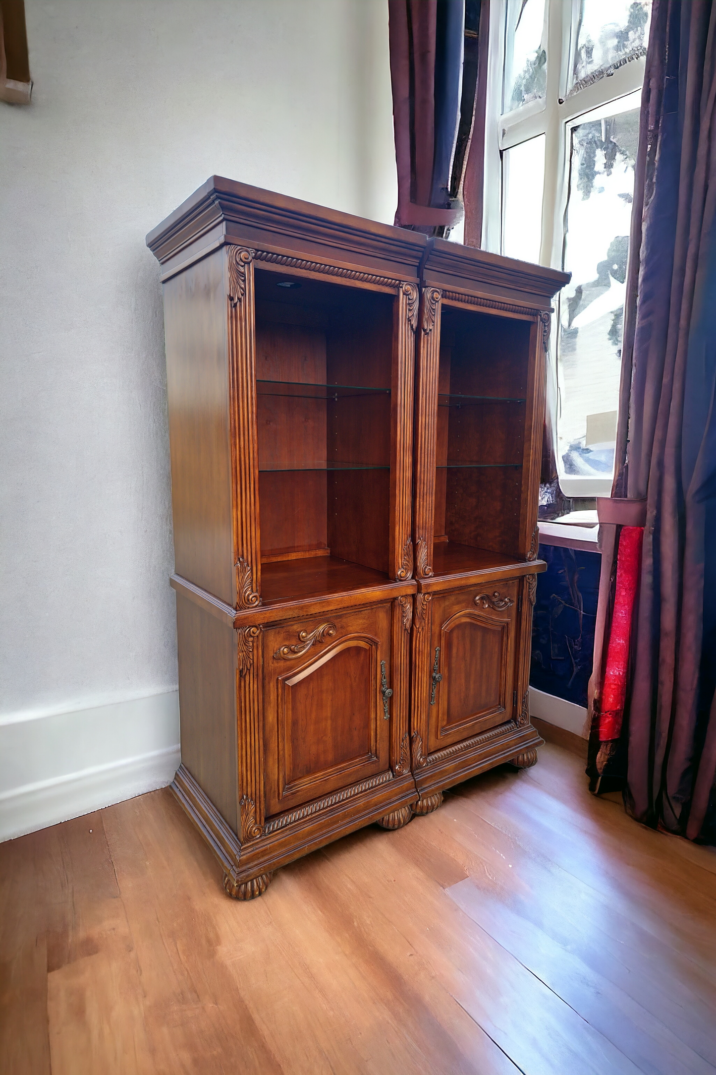 ✨📚 Elegant 2-Piece Colonial Bookcase at Rosarito Antiques 📚✨