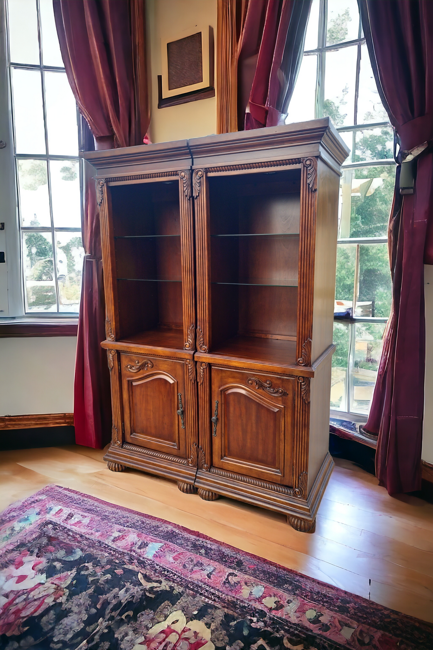 ✨📚 Elegant 2-Piece Colonial Bookcase at Rosarito Antiques 📚✨